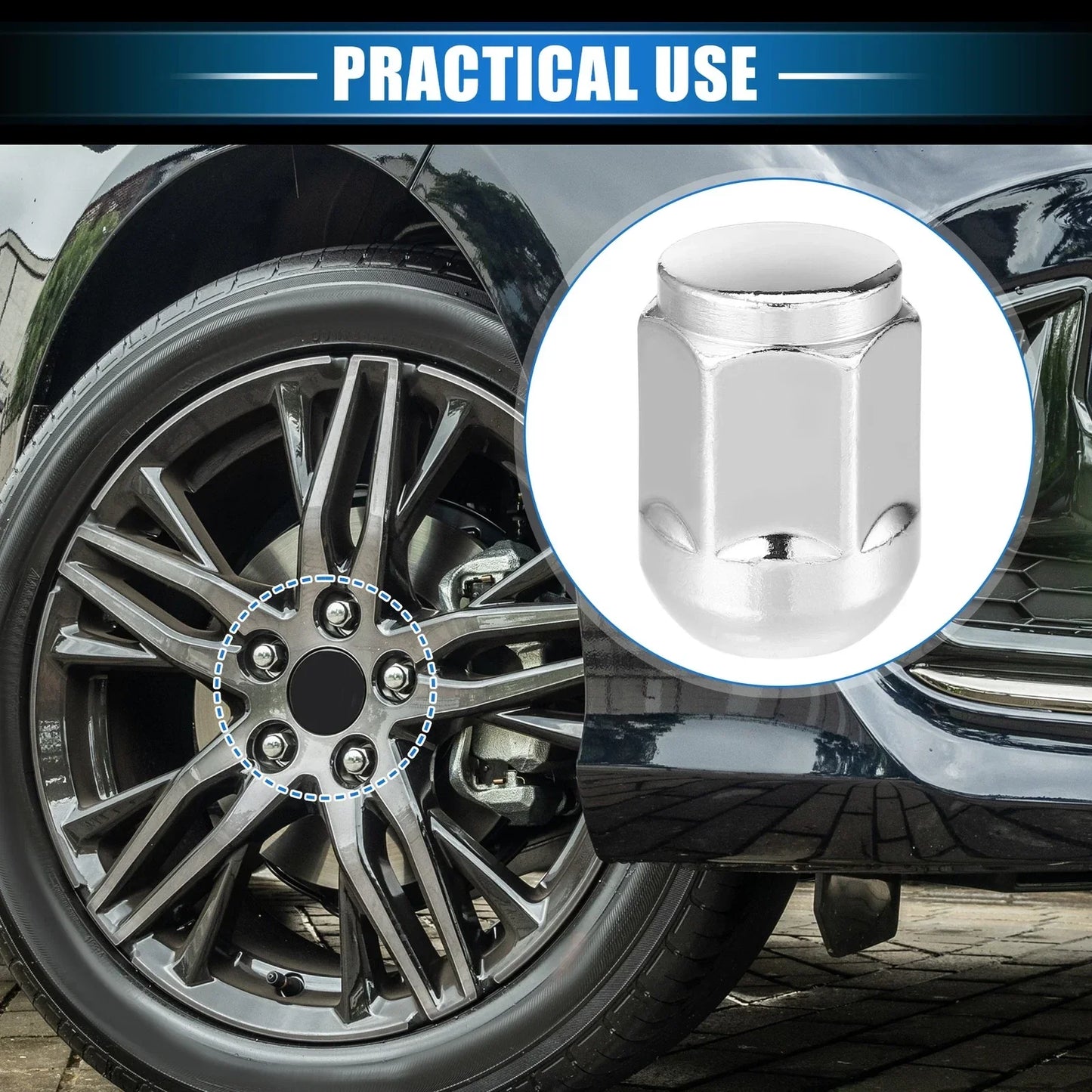 M14 x 1.5 Wheel Lug Nuts 5 Pcs for Honda Civic (2017-2021)