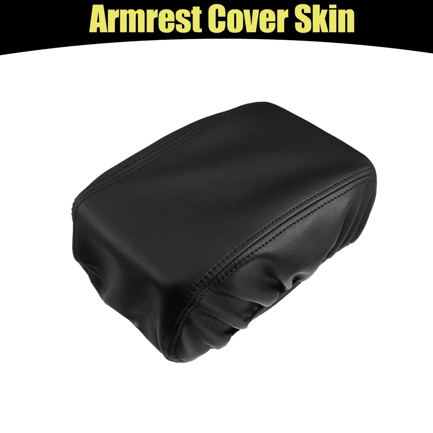 Center Console Armrest Cover for Hyundai Tucson 2016-2021 Faux Leather Black