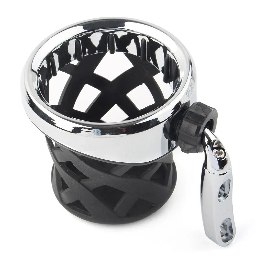 Handlebar Cup Holder Drink w/Mesh Basket for Harley Dyna, Fatboy, Tour Glide