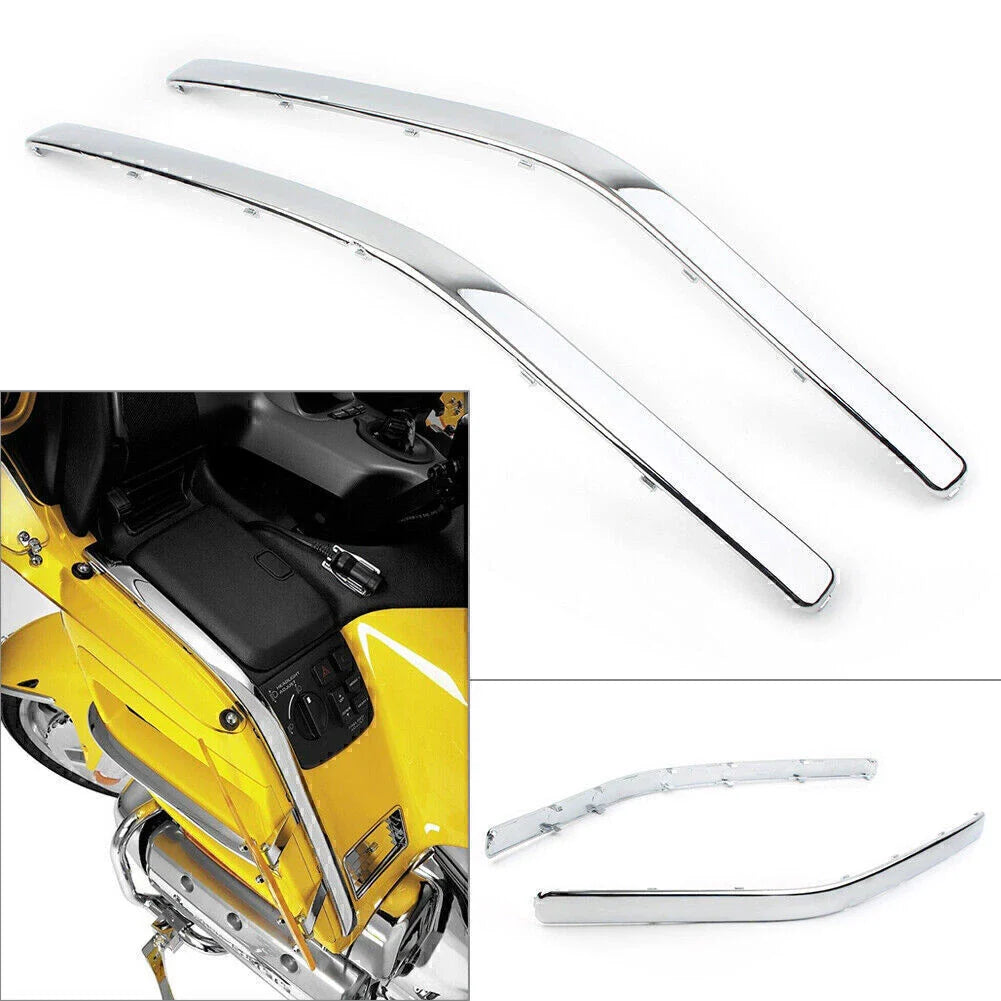 Chrome Front Side Fairing Cowl Edge Molding Trim for Honda GL1800 (2001-2006)