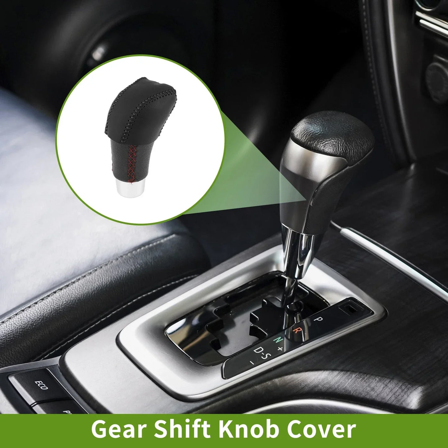 Car Gear Shift Knob Cover for Lexus RX350 2023-2024 Black Faux Leather