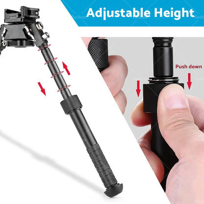 6.5"-9" Tactical 360° Swivel QD Rifle Bipod Mount for Hunting & Shooting