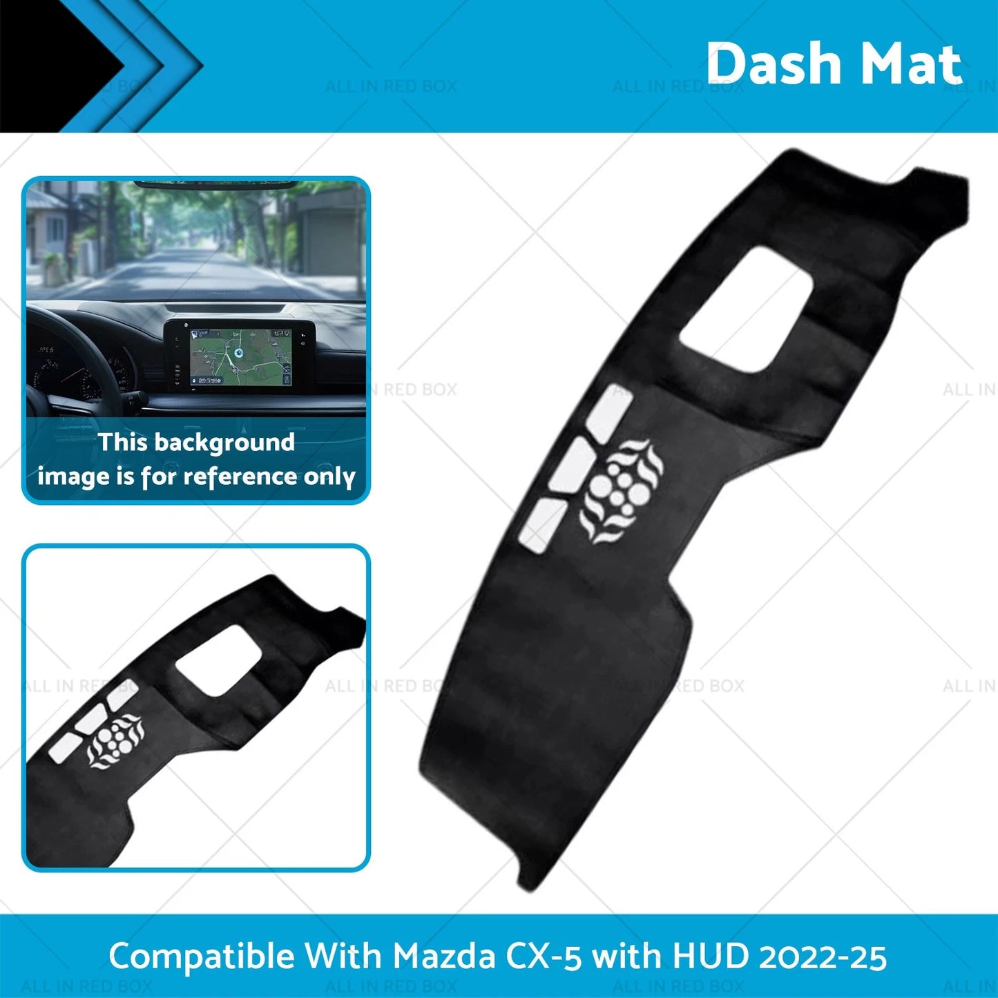 Microfiber Leather Dash Mat Cover for Mazda CX-5 (2022-2025)