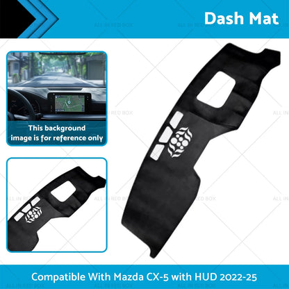 Microfiber Leather Dash Mat Cover for Mazda CX-5 (2022-2025)
