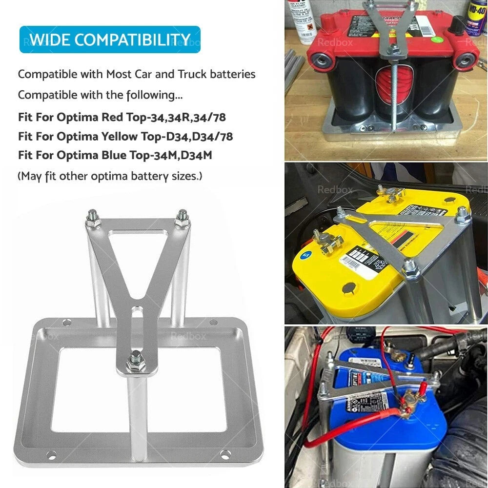 Aluminum Billet Battery Tray Hold Down Relocation Box for Universal (N/A)