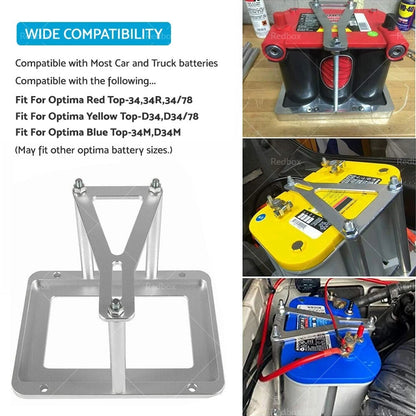 Aluminum Billet Battery Tray Hold Down Relocation Box for Universal (N/A)