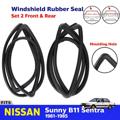 Weatherstrip Rubber F+R w Moulding Hole Fits Nissan Sentra Sunny B11 1981-85 D07