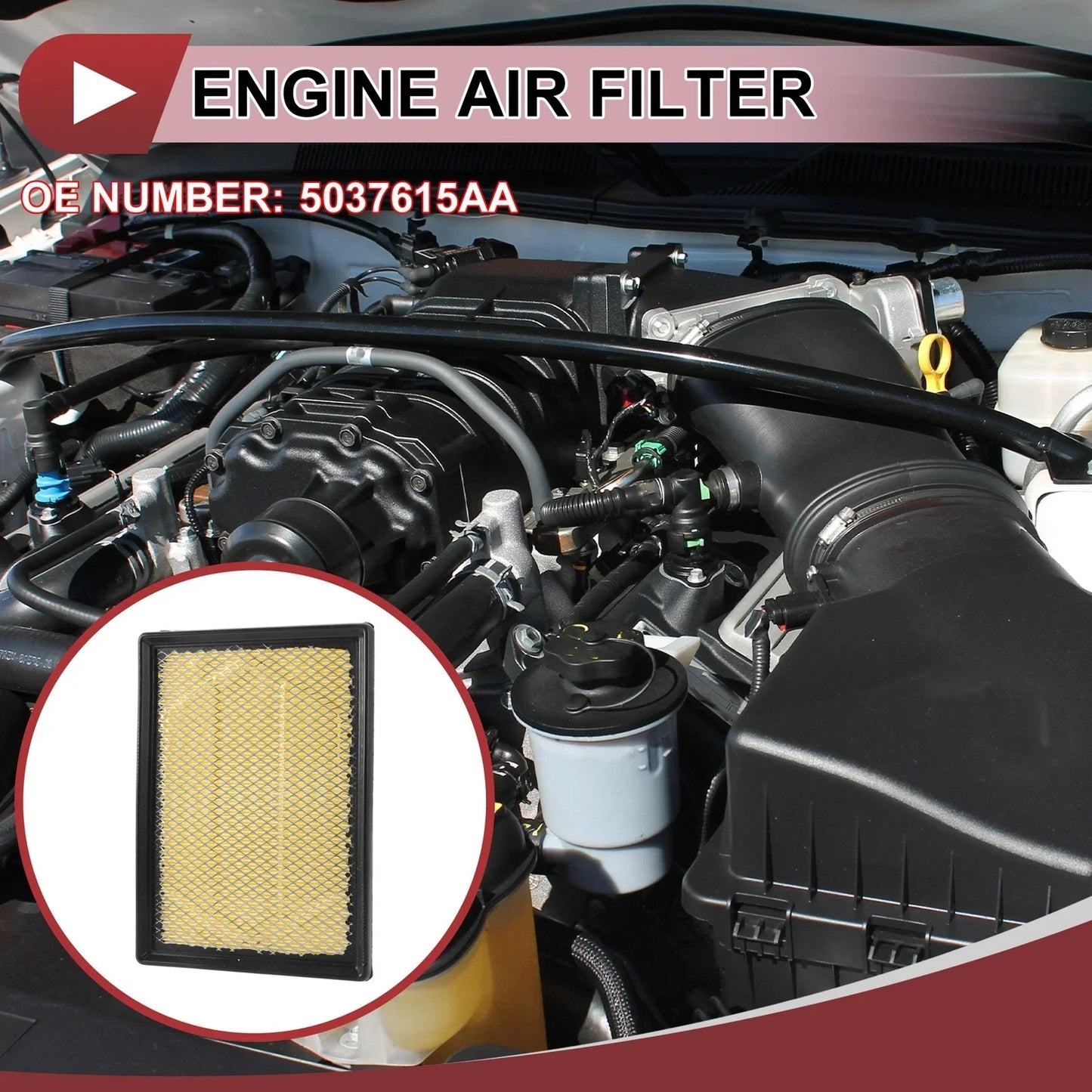 Engine Air Filter for Dodge Challenger 5.7L 6.1L (2008-2010) - 1 x Filter