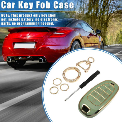 Smart Key Fob Case Cover Kit for Hyundai Santa Fe (2013-2018) - TPU Green