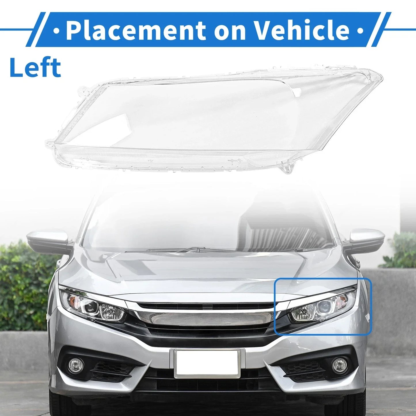 Car Front Left Headlight Lens Cover for Honda Accord (2008-2012)