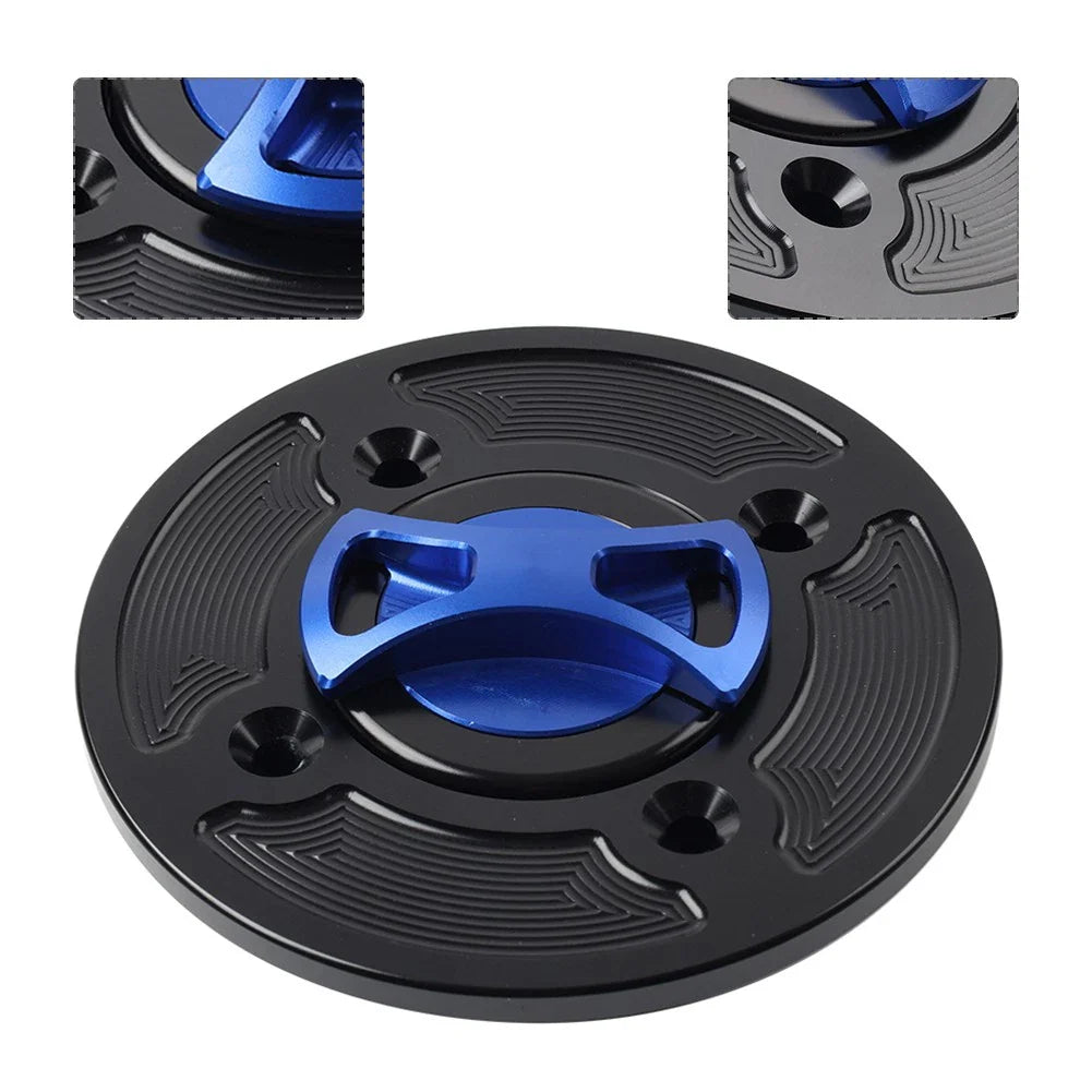 CNC Blue 4-Hole Gas Fuel Tank Cap Cover for DUCATI Panigale V4/S/R (2018-2021)