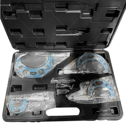 4pcs 0-100mm Outside Micrometer Tool Set for Precision Measurement