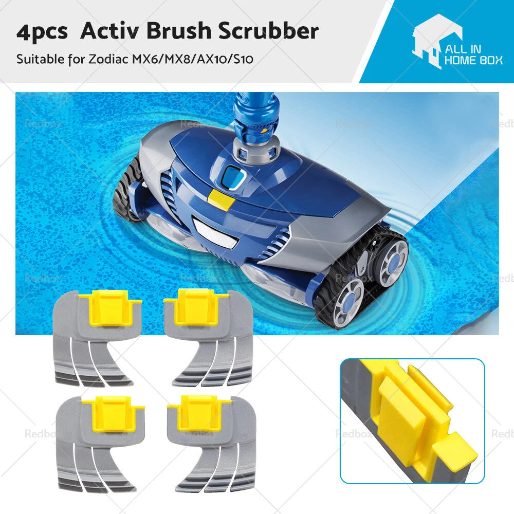 4 x Activ Brush Scrubber for Zodiac MX6 MX8 AX10 AstralPool S10 Pool Cleaners