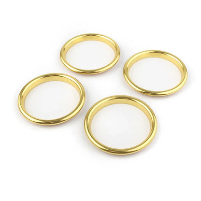 Air Vent Outlet Ring Covers 4 x for Audi A3 8V Stainless Steel Yellow (2012-2019)