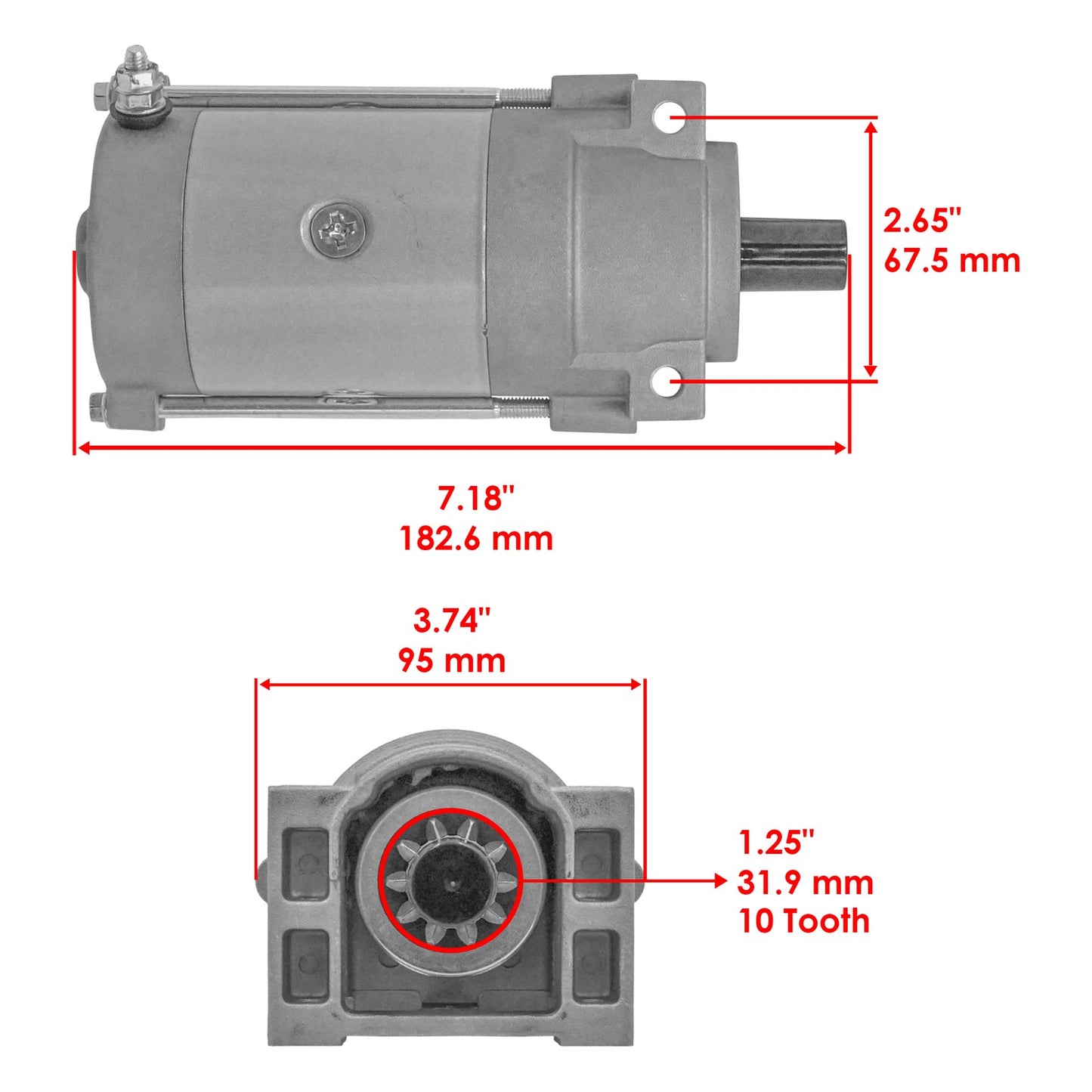 Caltric Starter Motor Replacement for Gravely Lawn Mower (2008–2008)