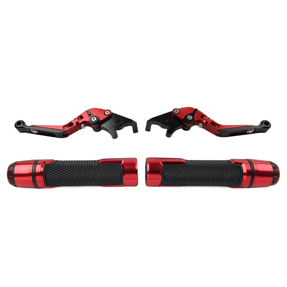 Red Extendable Brake Clutch Levers & Grips for Suzuki GSXR150 (2017-2023)