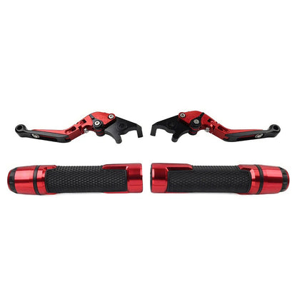 Red Extendable Brake Clutch Levers & Grips for Suzuki GSXR150 (2017-2023)
