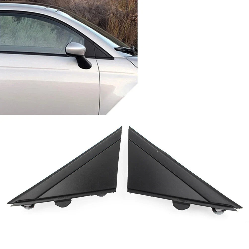 Matte Black Door Mirror Flag Covers for Fiat 500 (2012-2019)