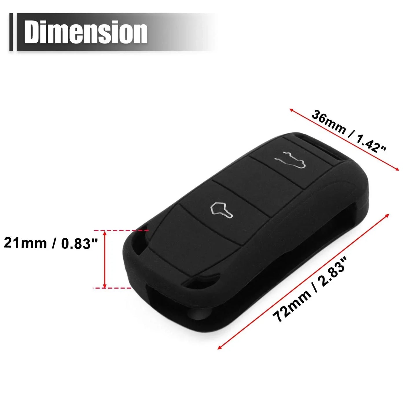 Silicone Keyless Entry Remote Key Fob Case Cover for Porsche Panamera Cayenne