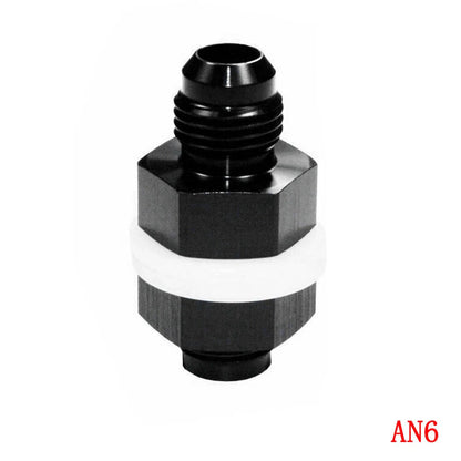 Black Aluminum AN6 Flare Fuel Cell Bulkhead Fitting for Car