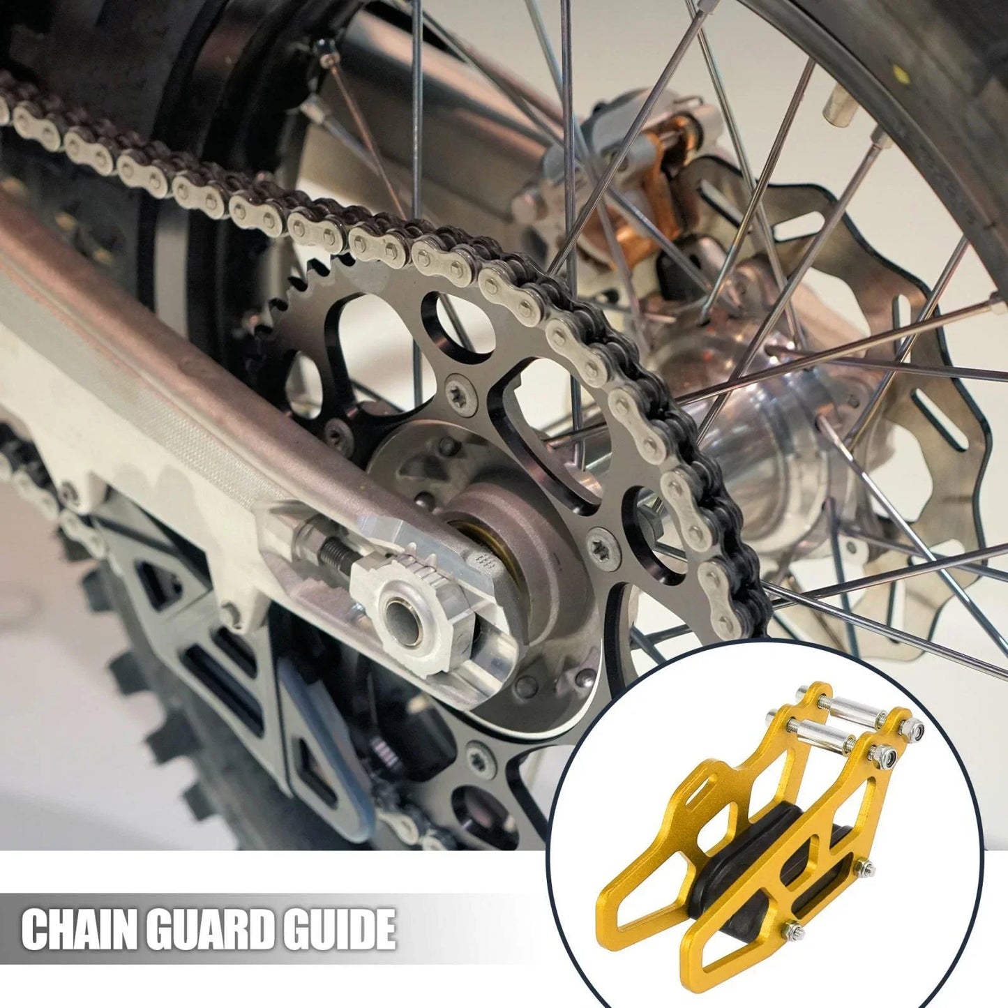 Motorcycle Chain Guard Protector Gold Tone for Honda CR125 CR250 CR450R