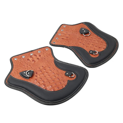 Leather Heat Saddle Shield Deflector for Honda & Harley - Black/Brown