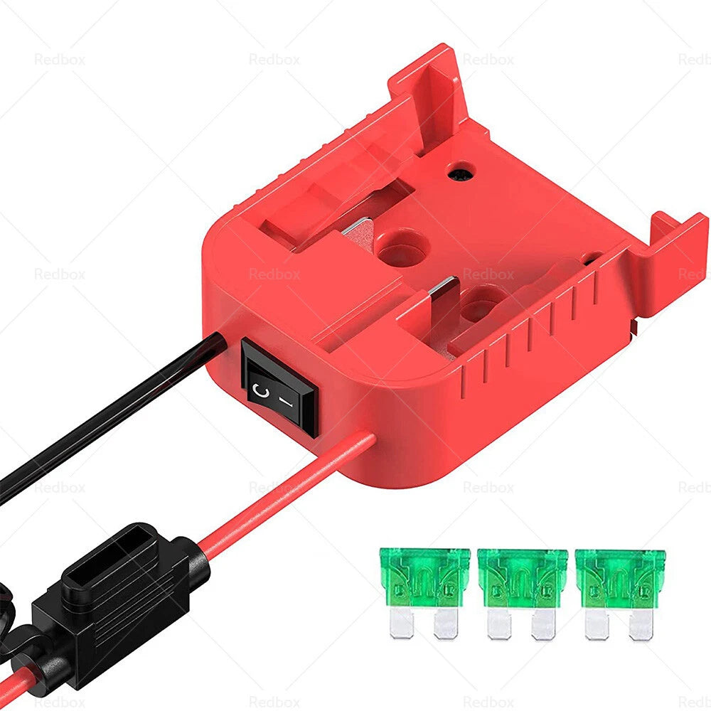 Battery Adapters with Fuse & Switch for Milwaukee 18V 14Awg