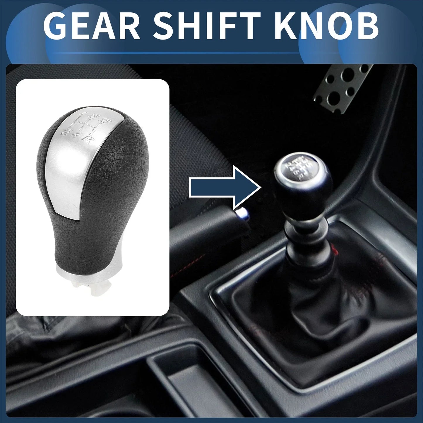 5 Speed Gear Shift Knob for Honda Civic (2012-2015) - Durable Plastic