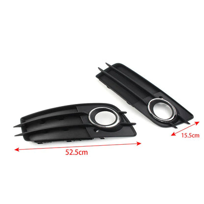Left Front Fog Light Grille Cover w/Chrome Ring for Audi A4 S4 (2008-2012)