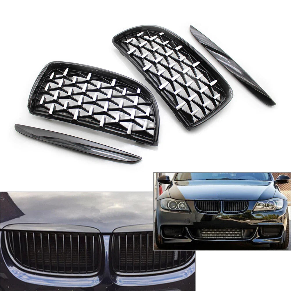 Black Frame & Chrome Grille for BMW E90 (2005-2008)