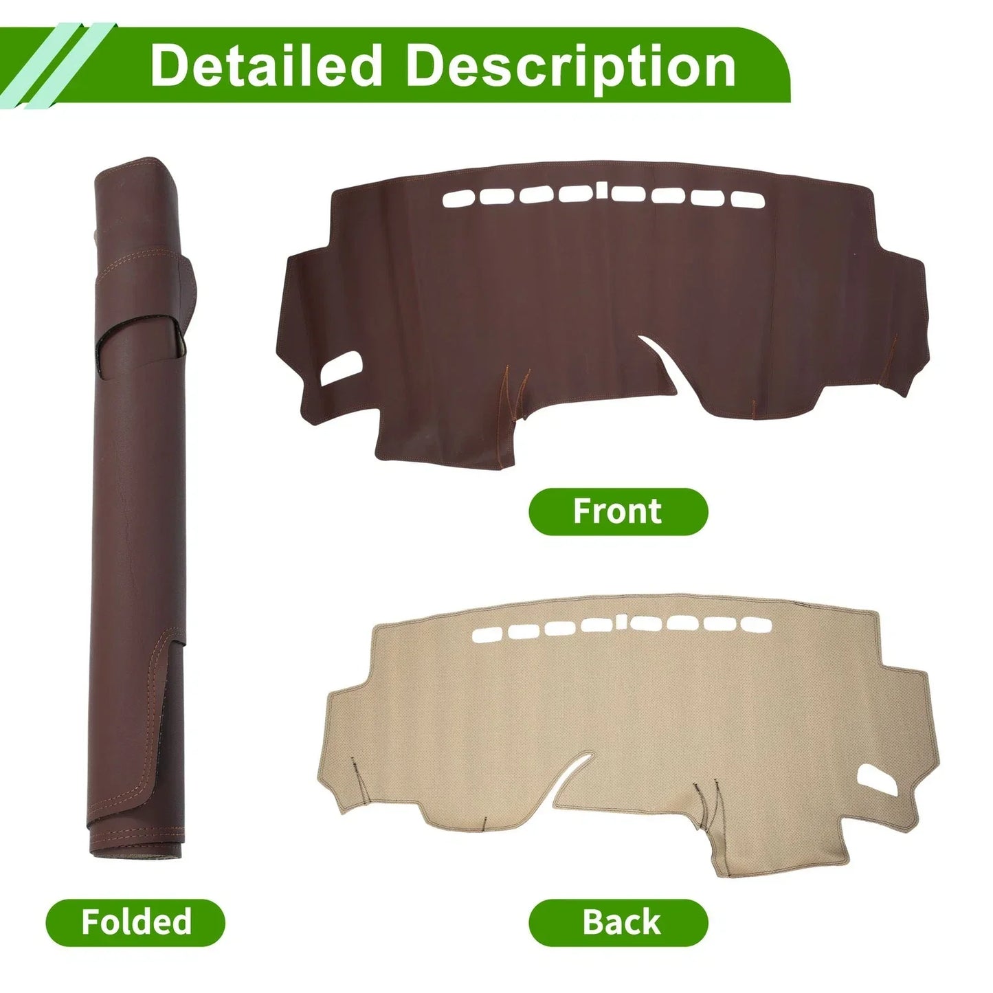 Dashboard Cover Mat for Honda Fit Jazz (2014-2019) - Brown Dash Cover