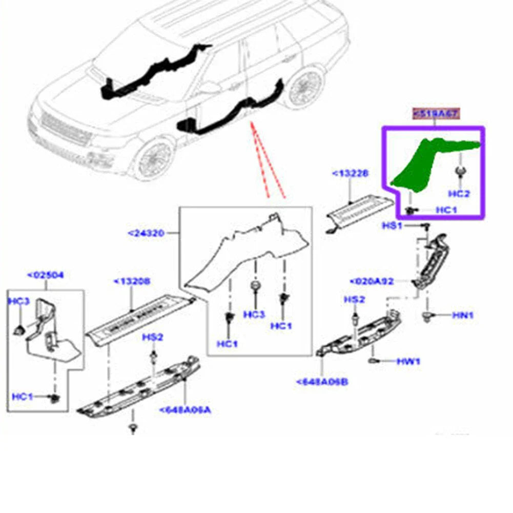 C Pillar Trim Lower Panel Cover for Land Rover Range Rover (2013-2020) Left