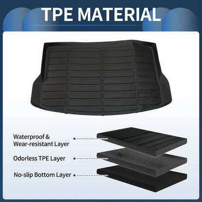 Trunk Mat for Chevrolet Bolt EUV 2022-2024 TPE Cargo Liner Replacement Black