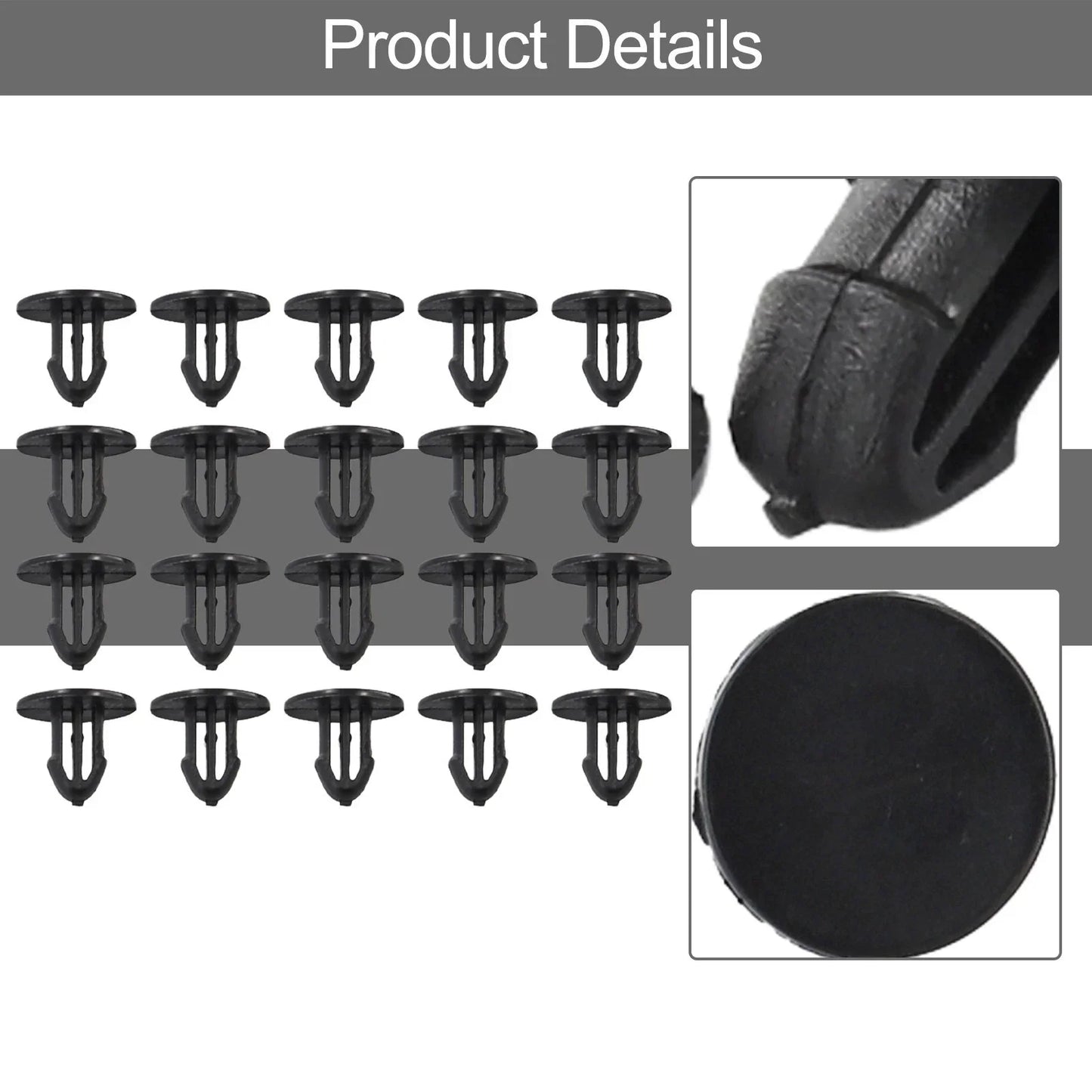 Clip / 10mm / Cowl Grille Clip Nylon Stem 20pcs for Civic Del Sol