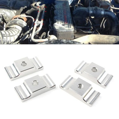 Silver Heater Line Aluminum Clamps for Dodge 1989-1998 12V Engine