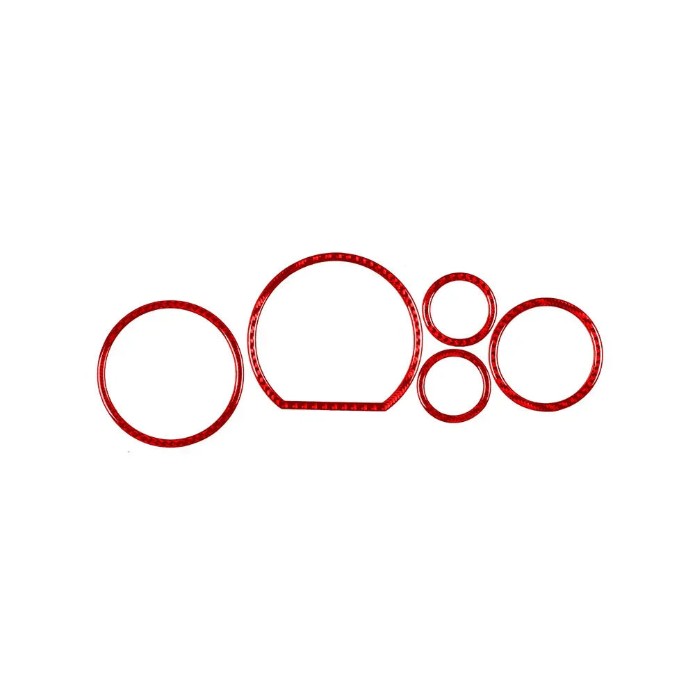 5Pcs Red Carbon Fiber Speedometer Cover Trim for Toyota Tundra (2007-2013)
