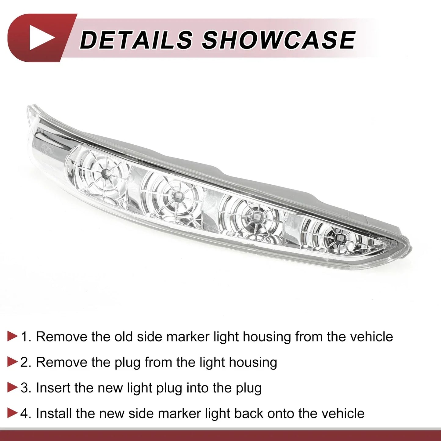 Right Mirror Turn Signal Light for Hyundai Sonata 2009-2014 Gray Clear Plastic