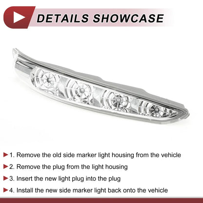 Right Mirror Turn Signal Light for Hyundai Sonata 2009-2014 Gray Clear Plastic