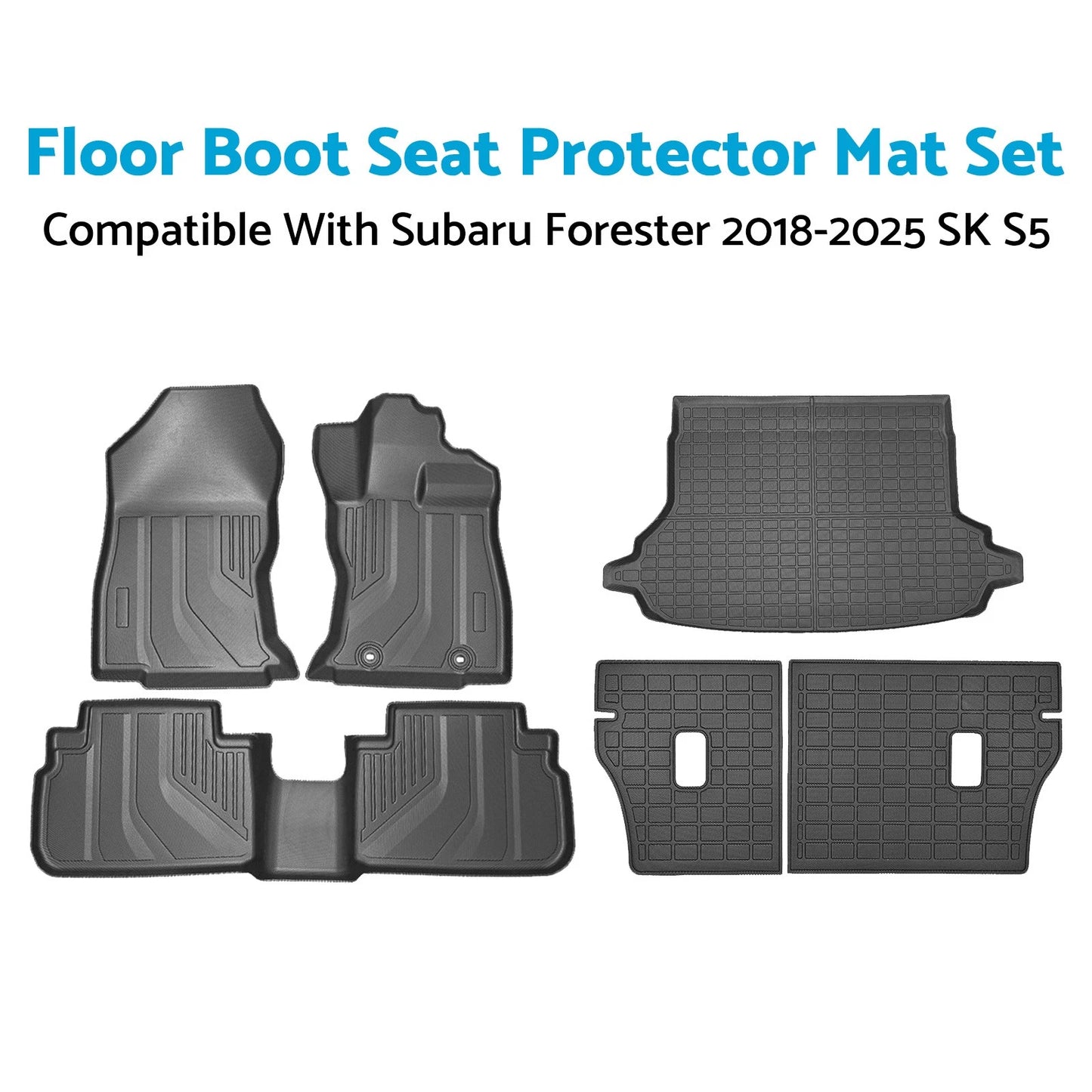Waterproof Floor Boot Seat Protector Mats for Subaru Forester (2018-2025)