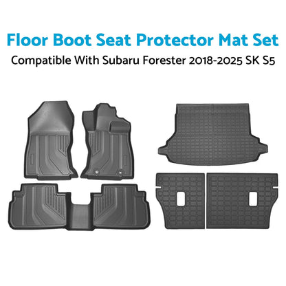 Waterproof Floor Boot Seat Protector Mats for Subaru Forester (2018-2025)