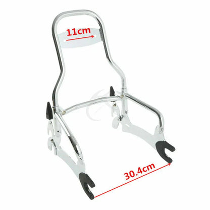 Chrome 12" Sissy Bar Black Backrest Mount Spools for Indian Chieftain (14-22)