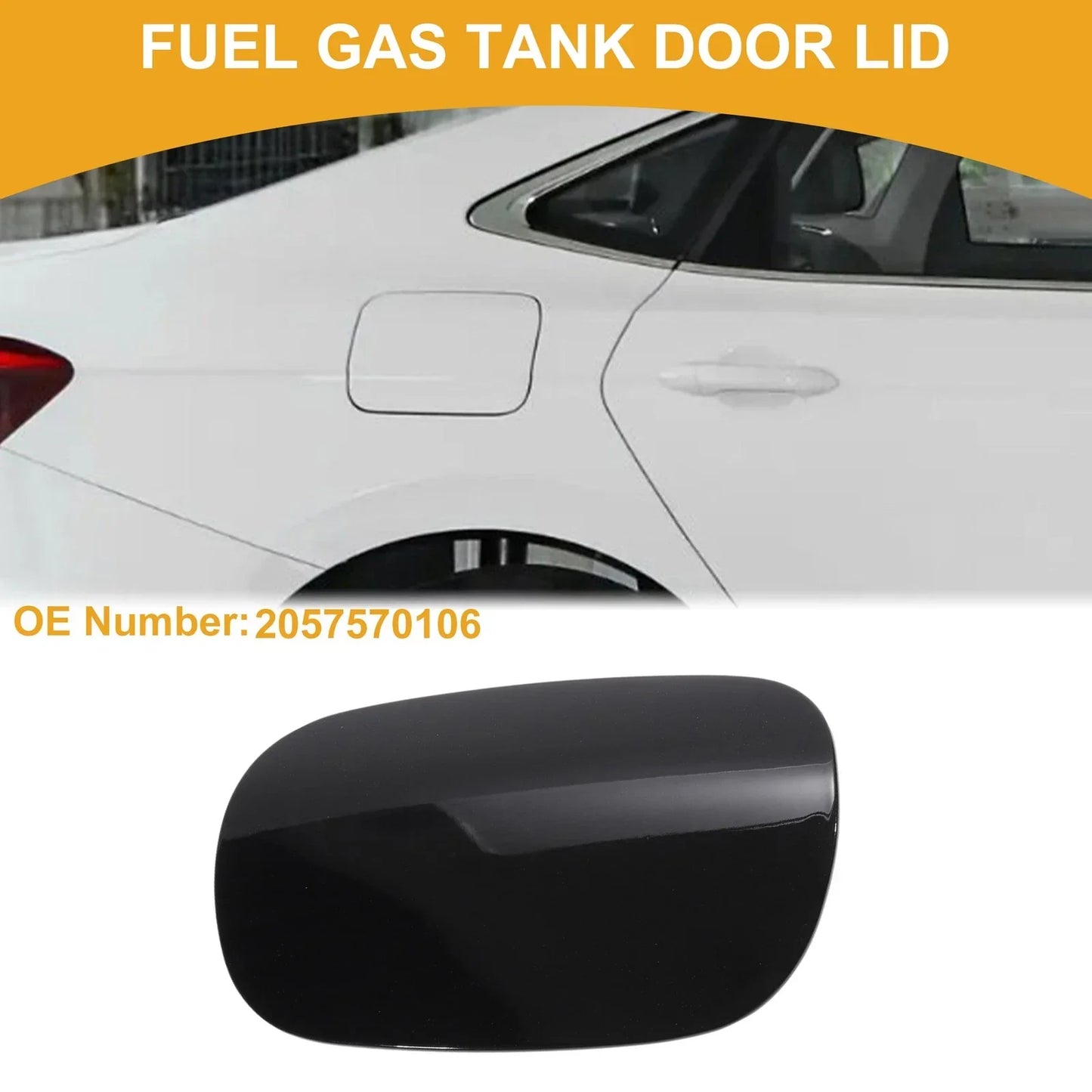 Fuel Tank Door Cap for Mercedes-Benz C180 C200 (2015-2020) - Clip Type Black