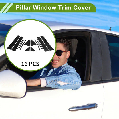 16 x Pillar Window Trim for Chevy Cruze (2017-2021) Black