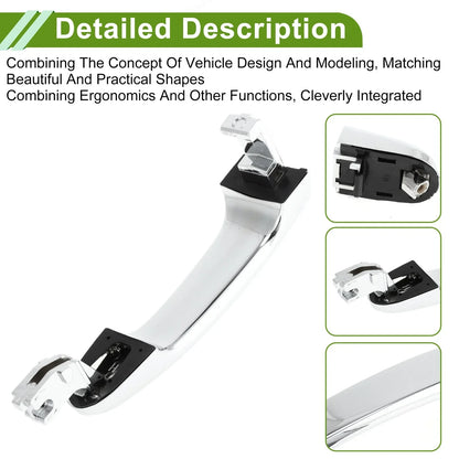 Exterior Door Handle for Hyundai Kia Silver Tone Front Right (2011-2016)