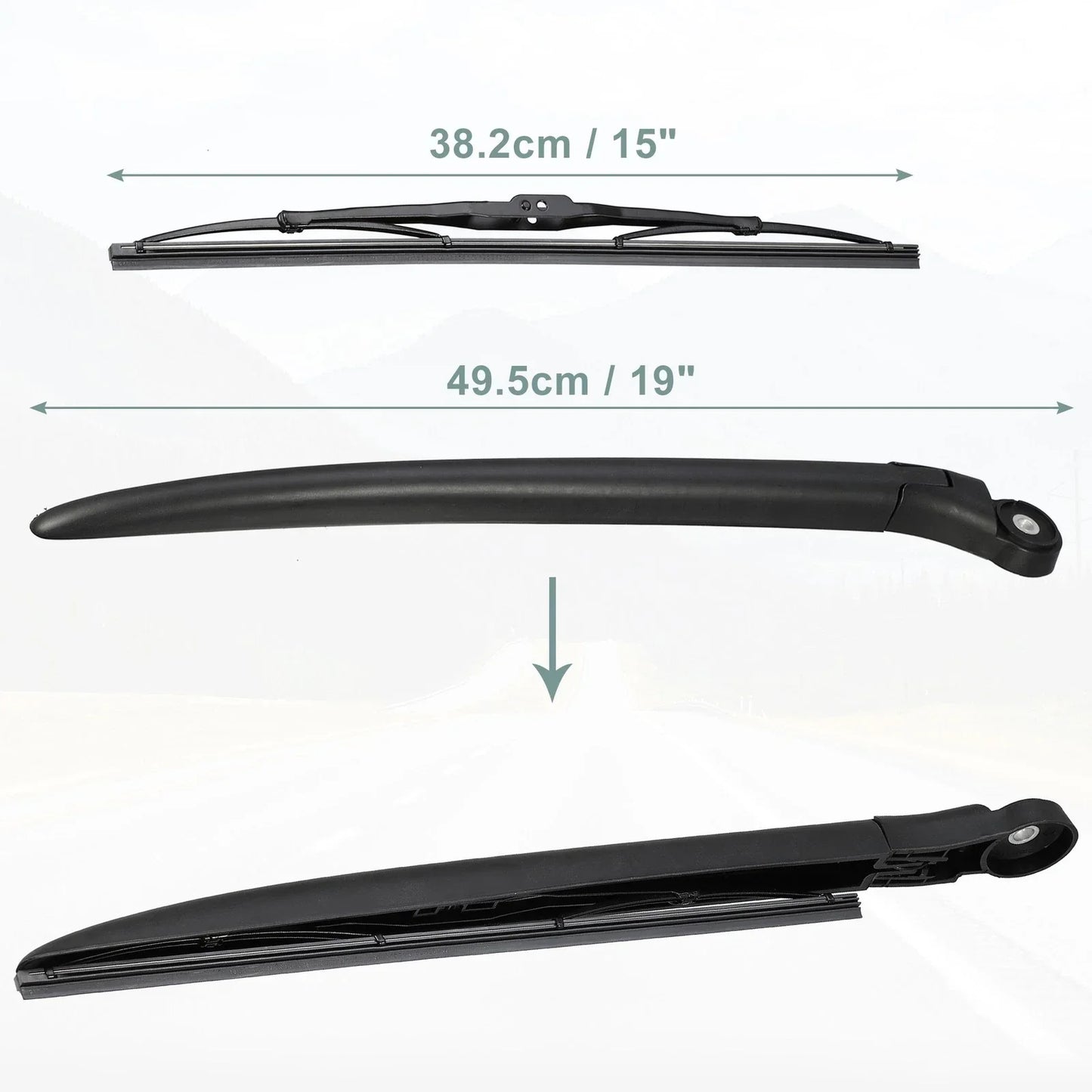Rear Wiper Blade Arm Set for Porsche Cayenne S Pre-GTS (2002-2010)