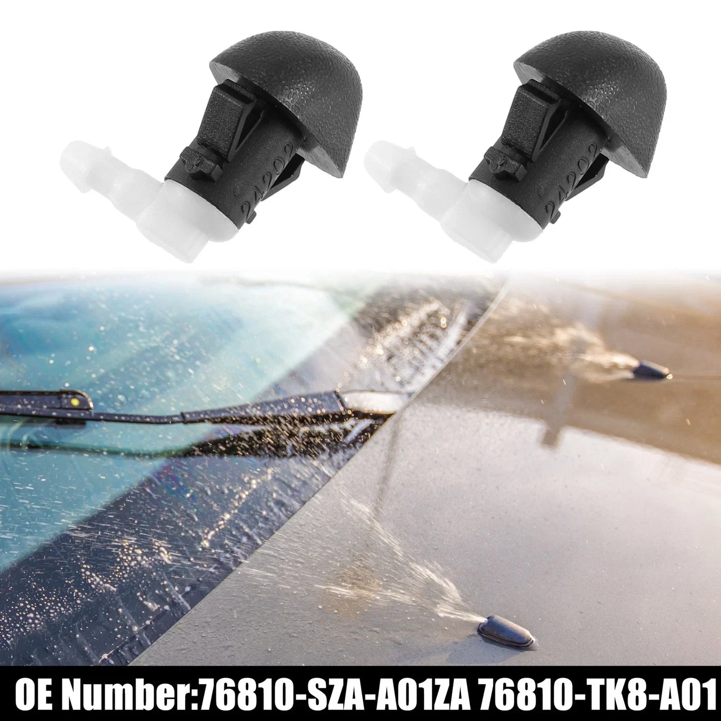 2 x Front Windshield Washer Nozzles for Honda Odyssey (2012-2013)