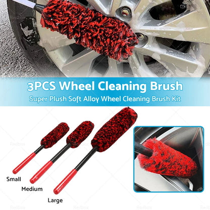 3 x Soft Wheel Cleaning Brushes for Alloy Wheels
