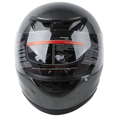 Carbon Fiber Black DOT Adult Flip Up Full Face Motorcycle Helmet - S M L XL