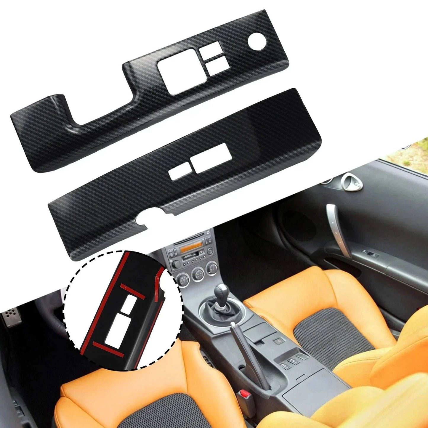 Glass Switch Covers for Nissan 350Z (2006–2008)