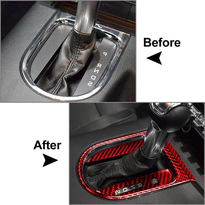 Center Console Gear Shift Box Cover Trim for Ford Mustang (2015-2023) Red